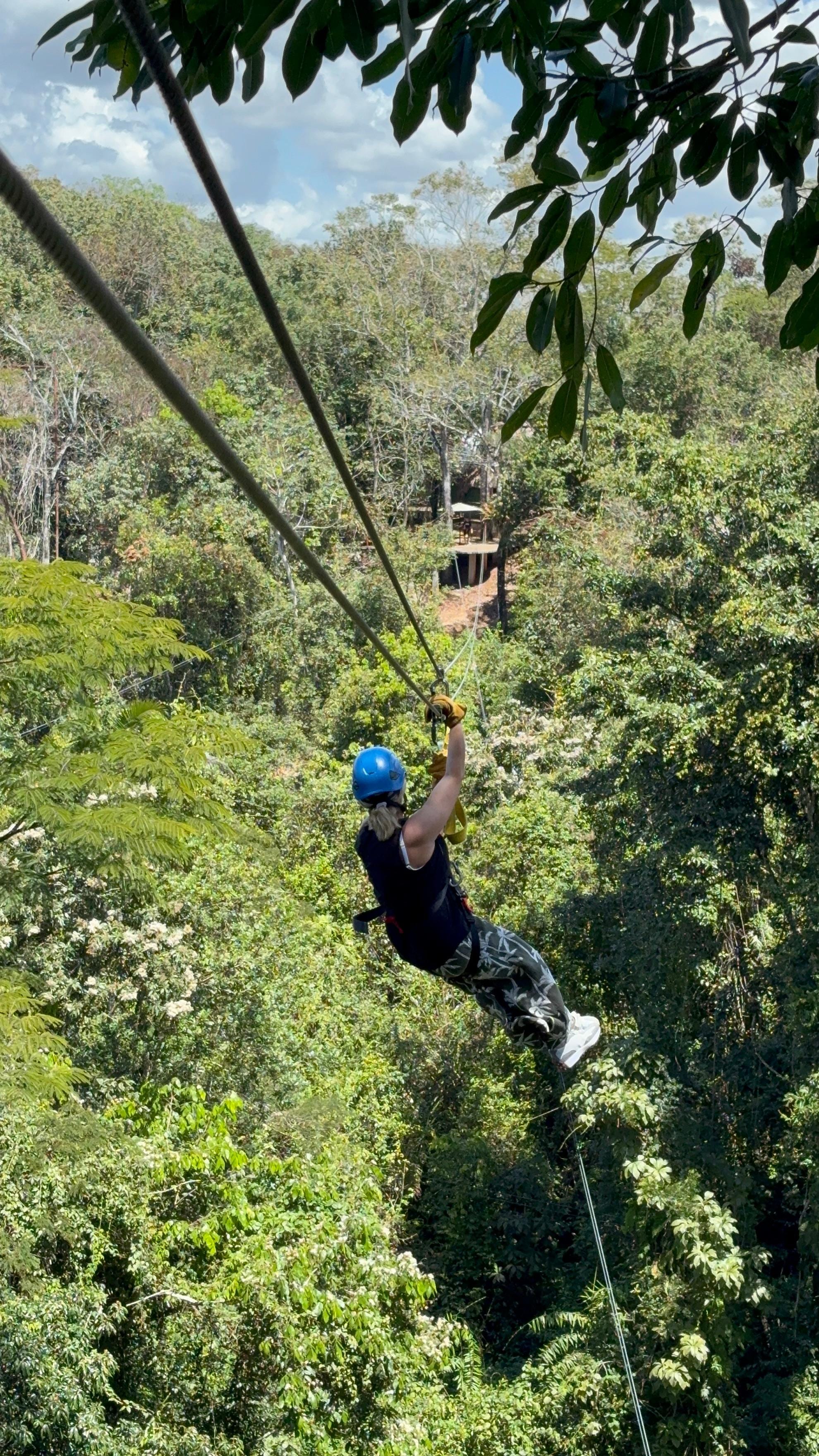 Zip lining at Calypso Jacks