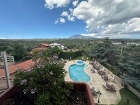 The gorgeous view of Mt Etna from the common terrace
