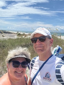 Arriving at the beach!