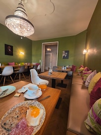 Breakfast area. Breakfast was included.