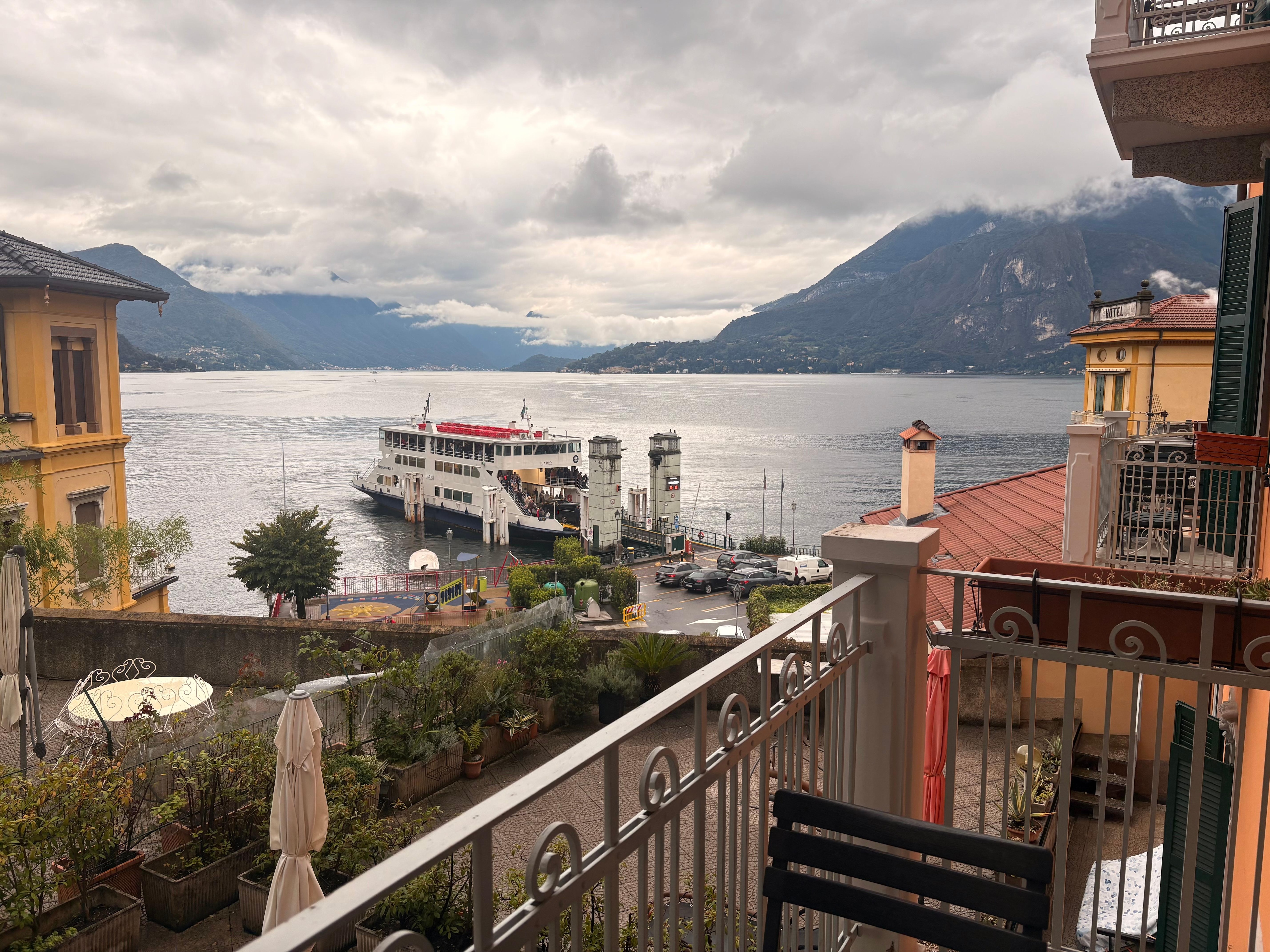 View from the balcony, watching the ferry come and go