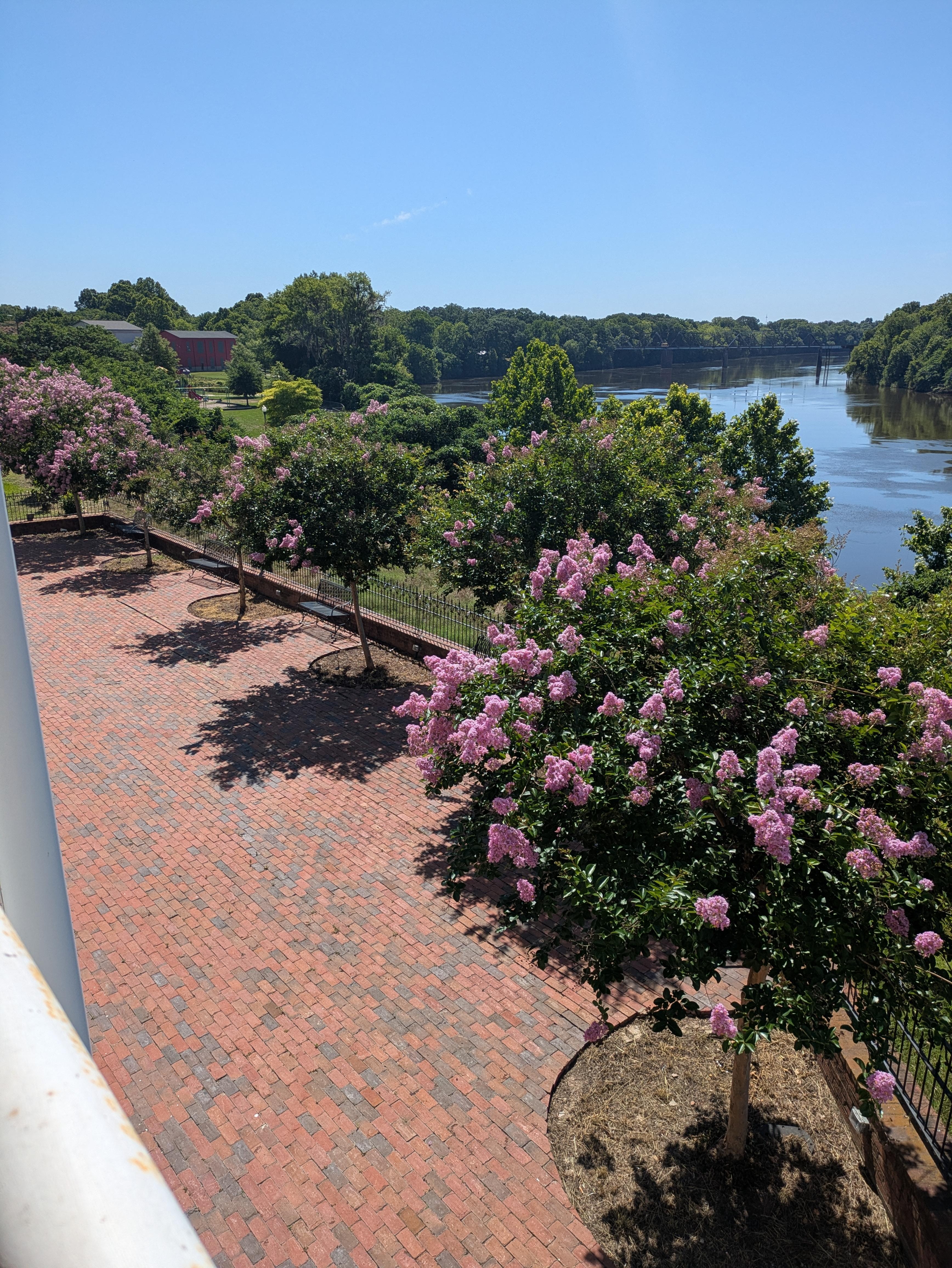 Outside the 1st floor rooms in the river side.