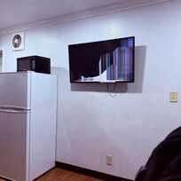 Broken TV when we tried to turn it on