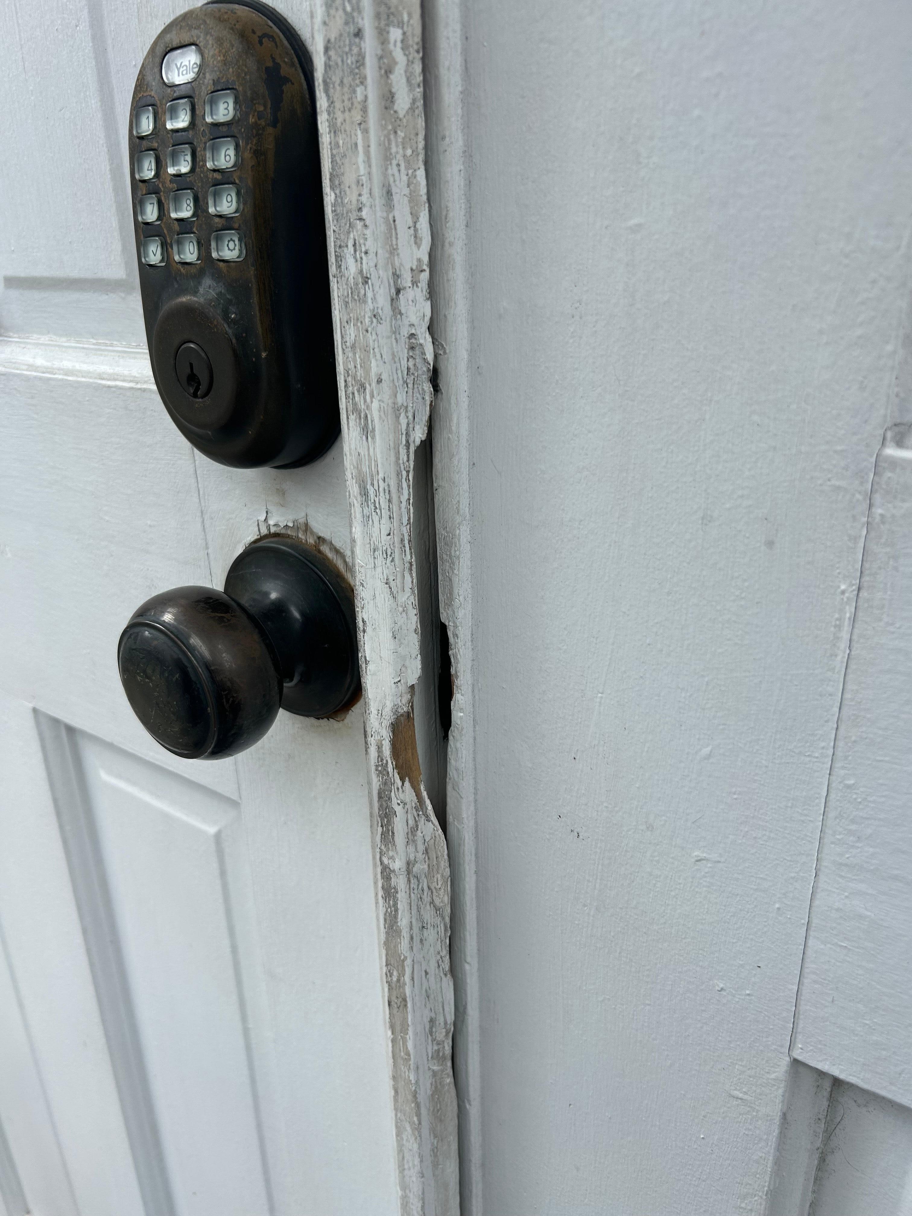 door to room was rotted next to the  door handle
