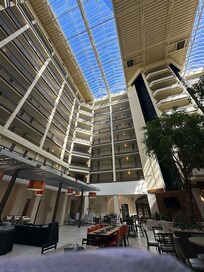 Looking up to our room
