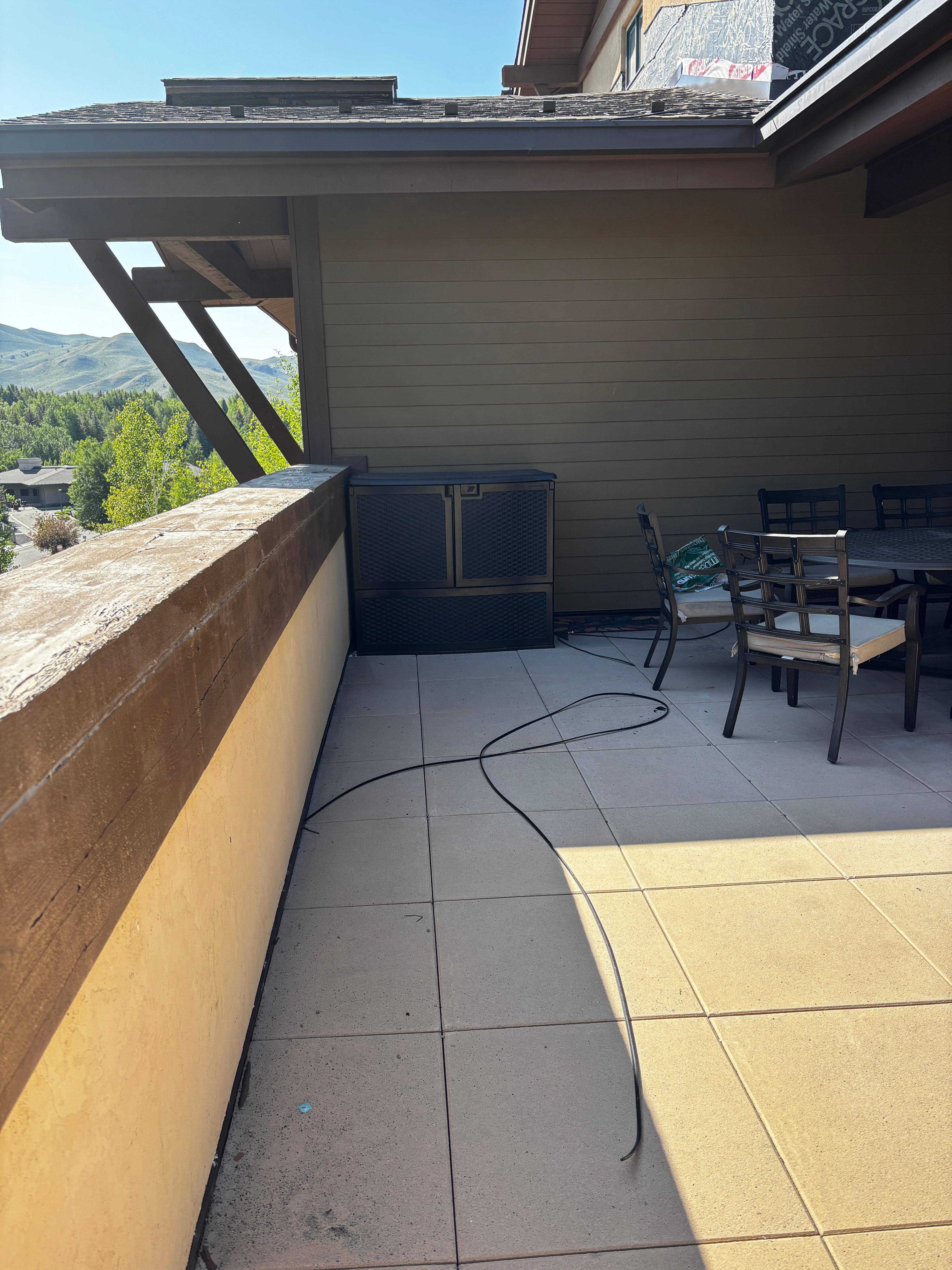 Construction debris on patio