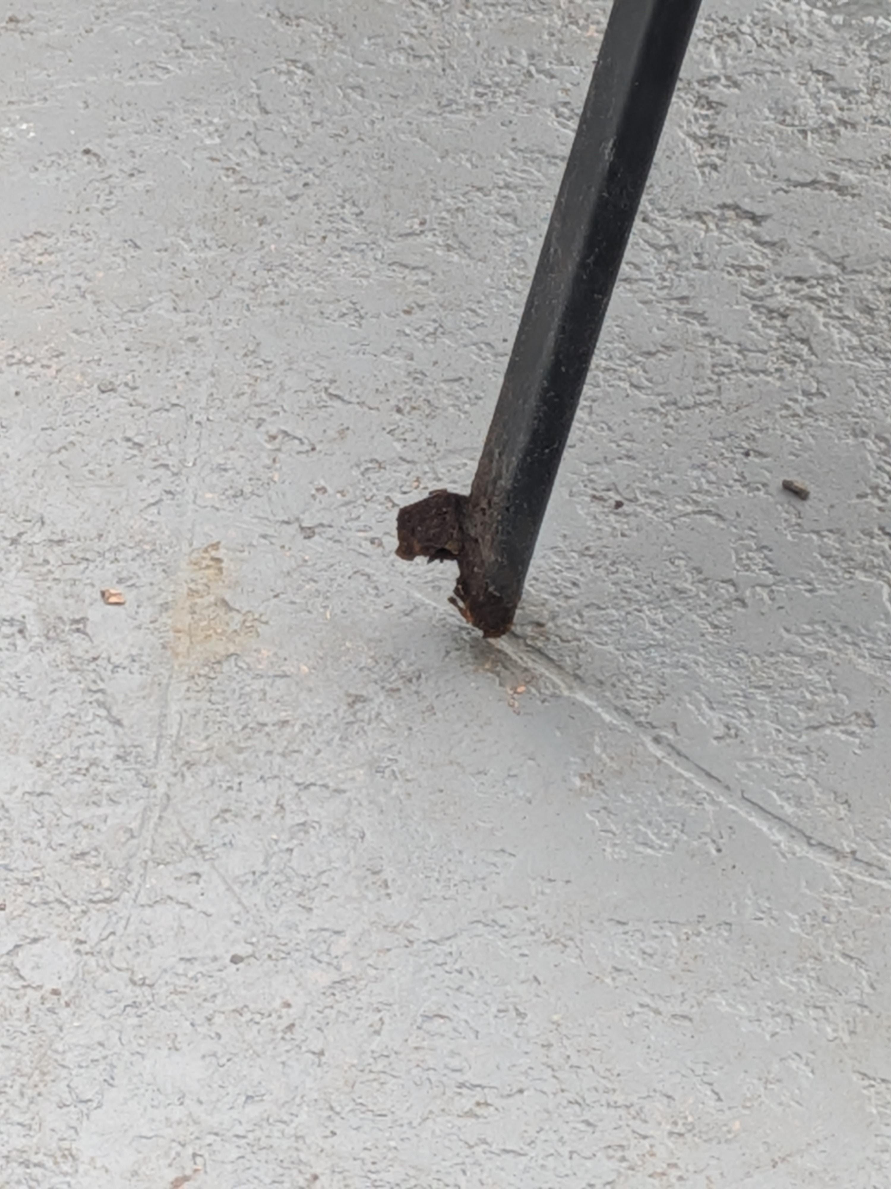 Rusty pool chair legs