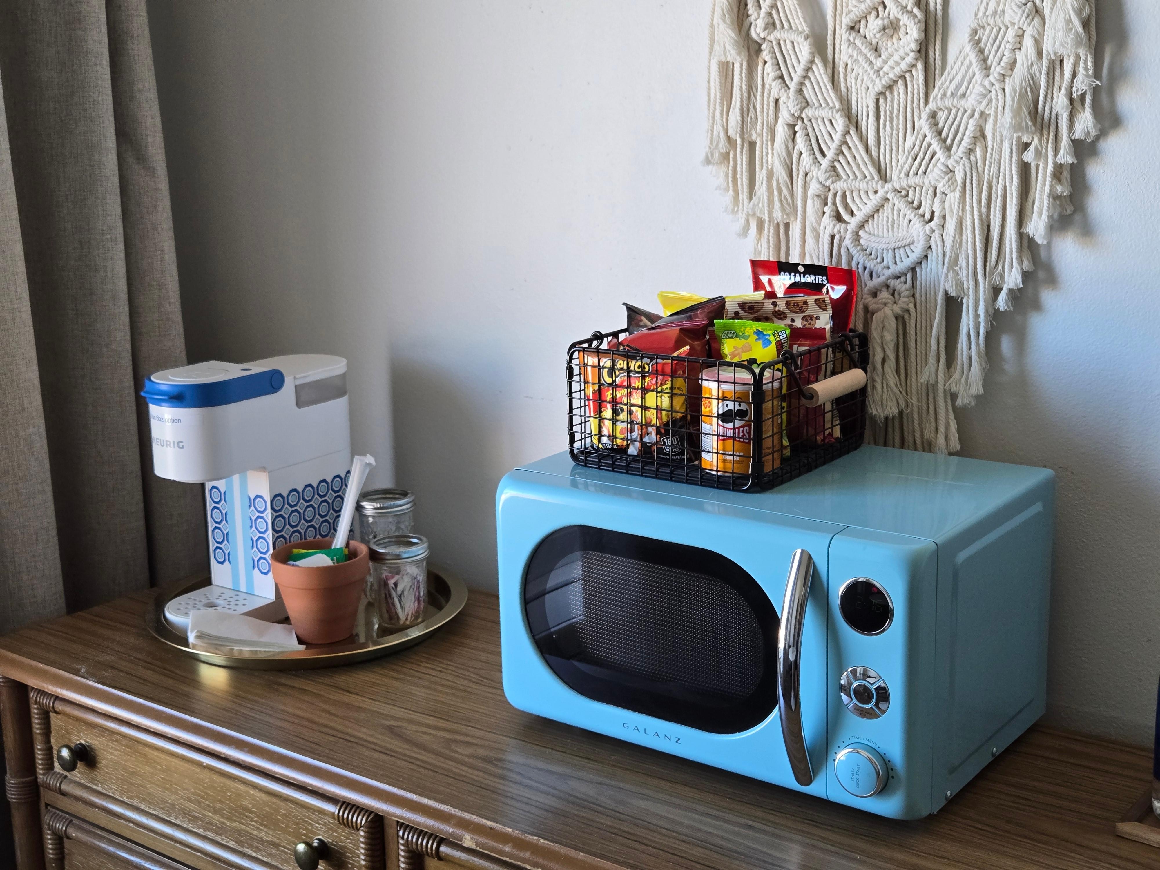 Microwave  and coffee maker love the design