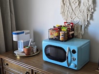 Microwave and coffee maker love the design