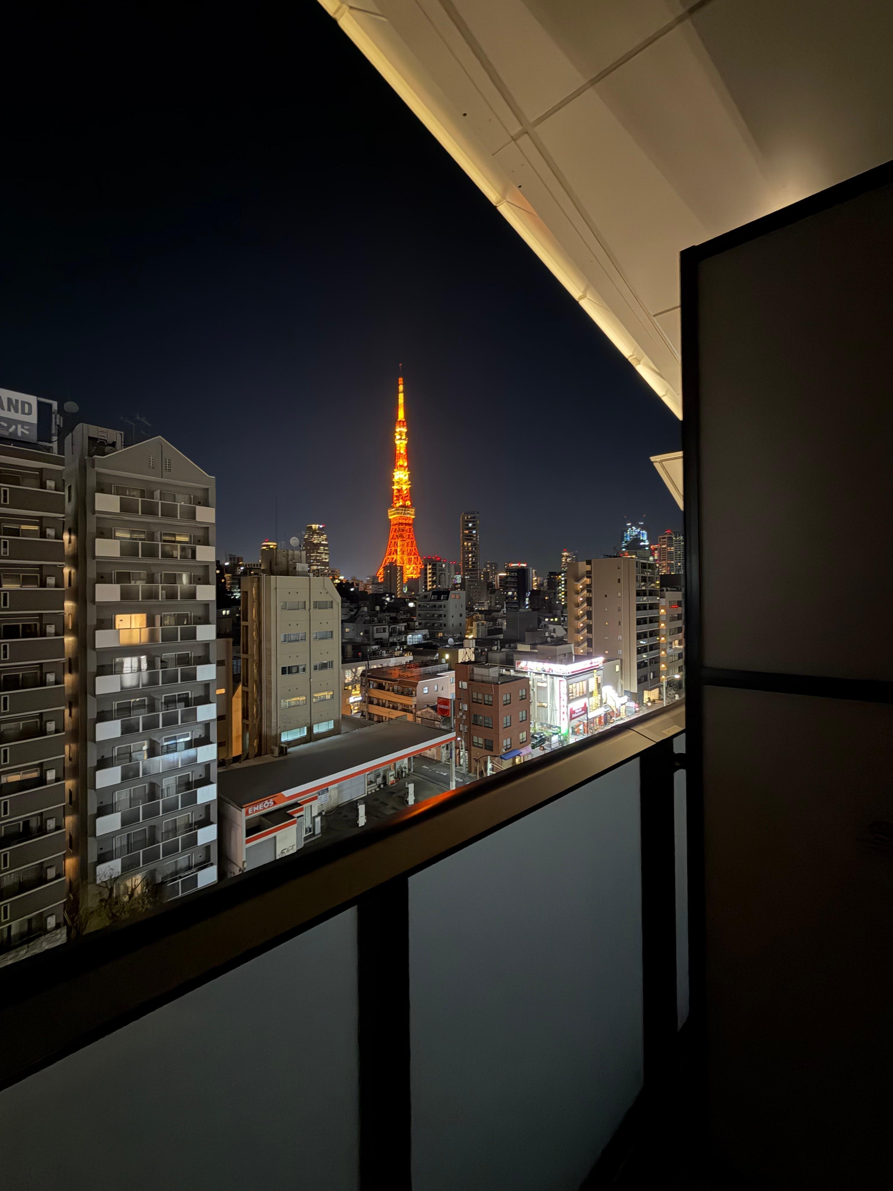 View of Tokyo Tower from our balcony
