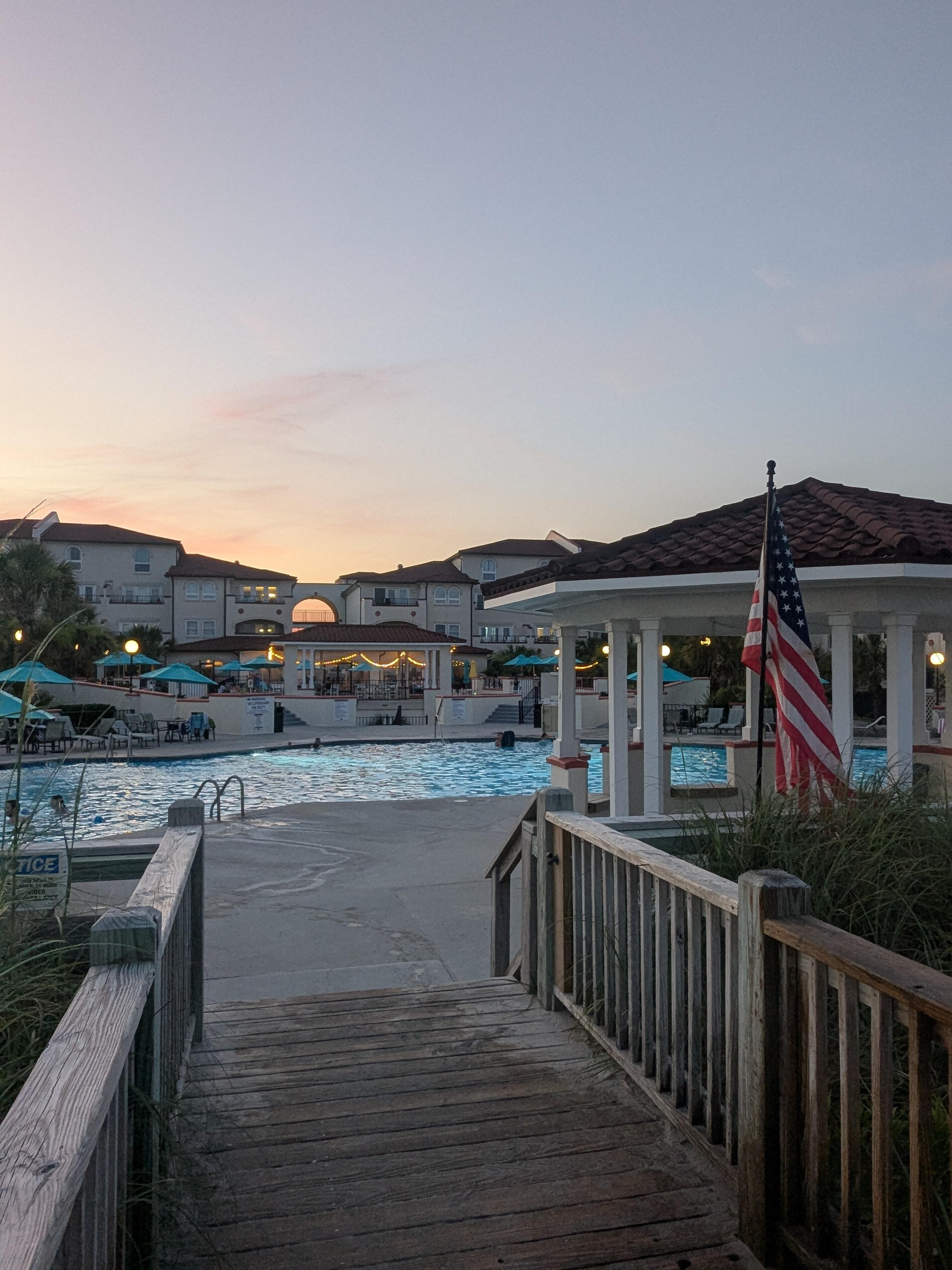 View from overlook into the resort 