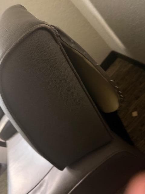 Picture of rip on reclining chair. 