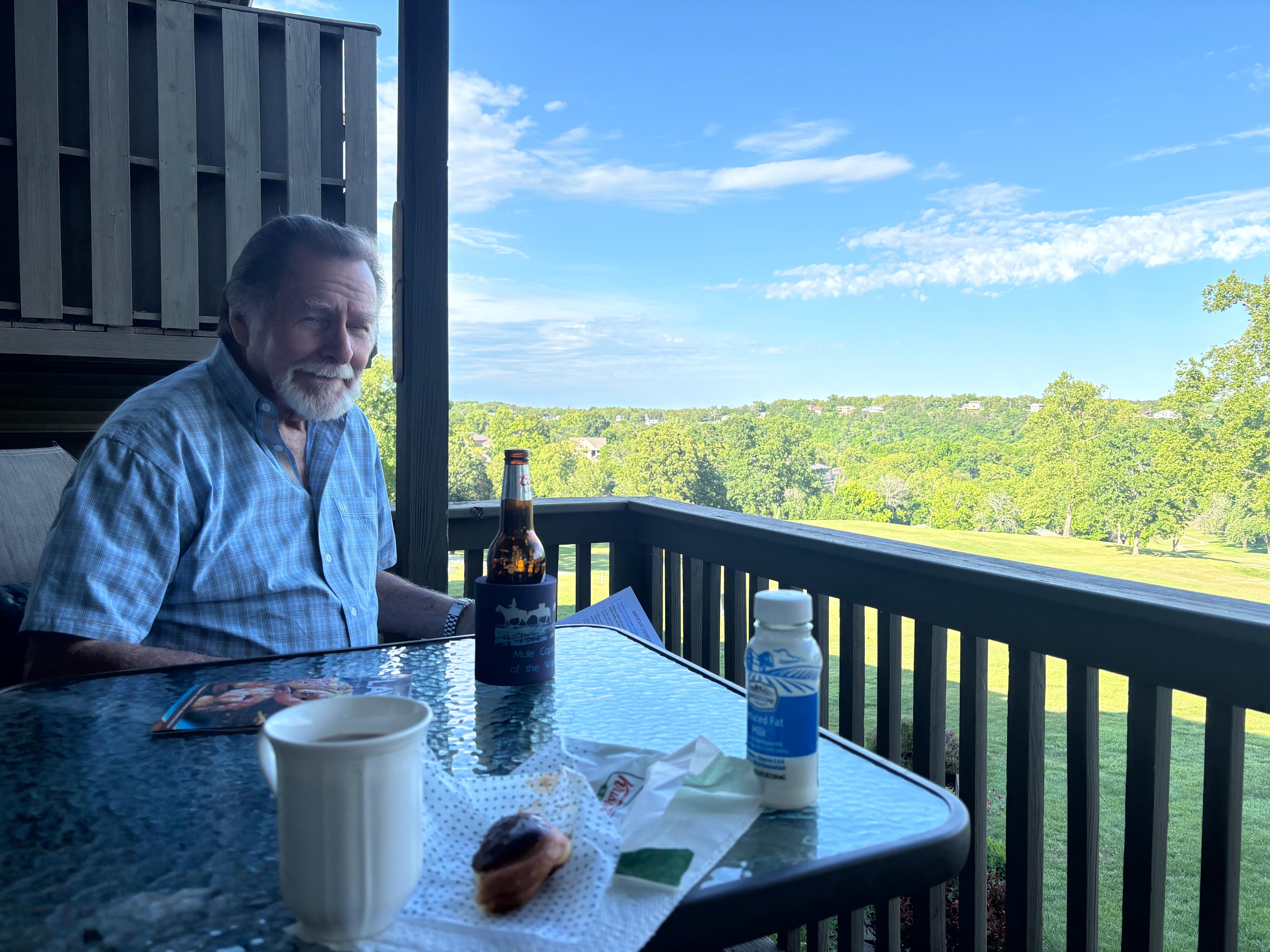Relaxing on patio