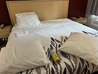 The bed had what looked like dry blood, so I washed the sheets myself.