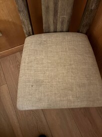 Soiled chair upholstery