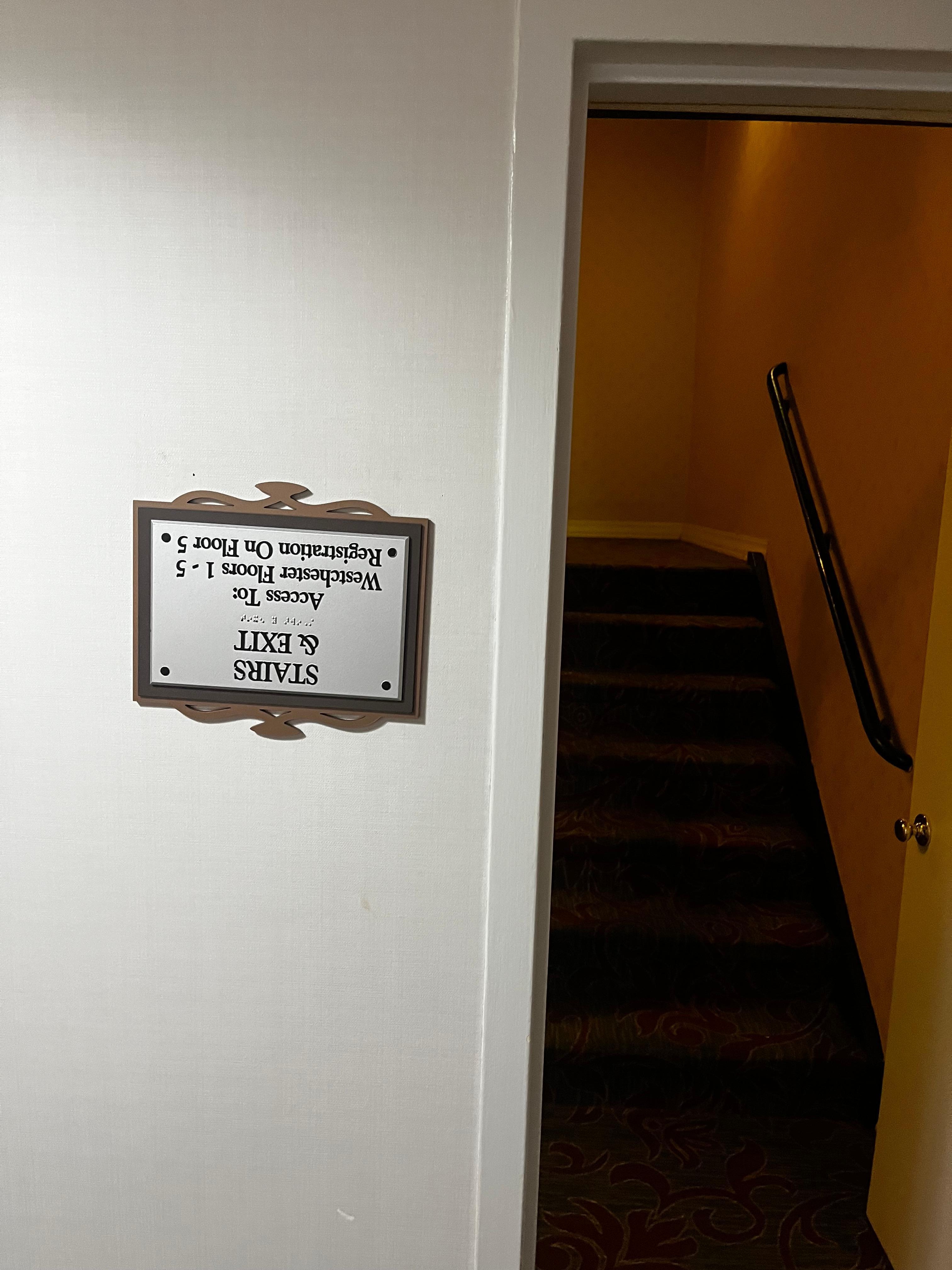 Upside down hall signs 