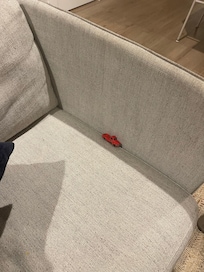 Child's toy under the couch cushions