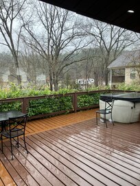 Back porch with hot tub