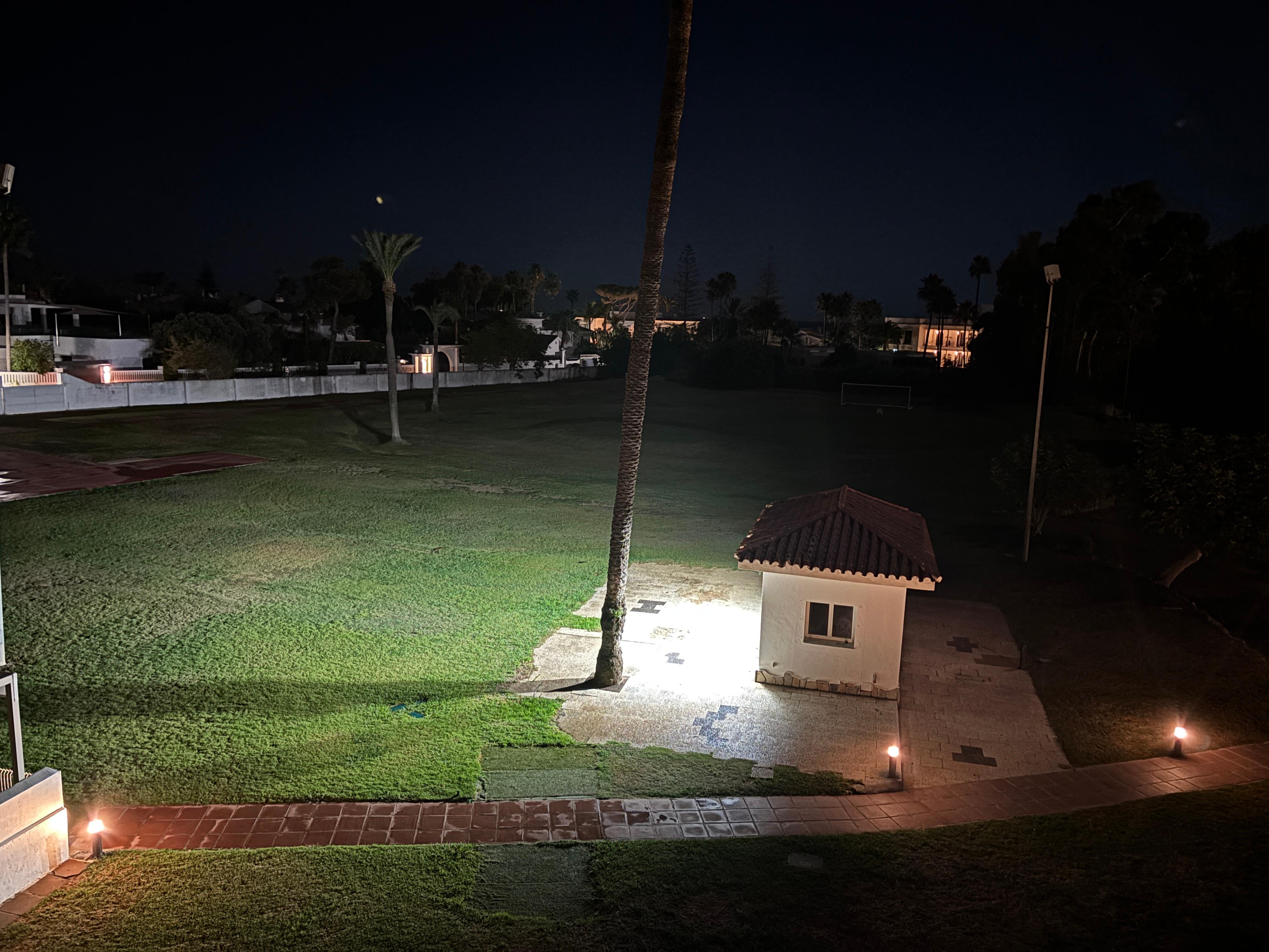 Grassy area straight ahead. 