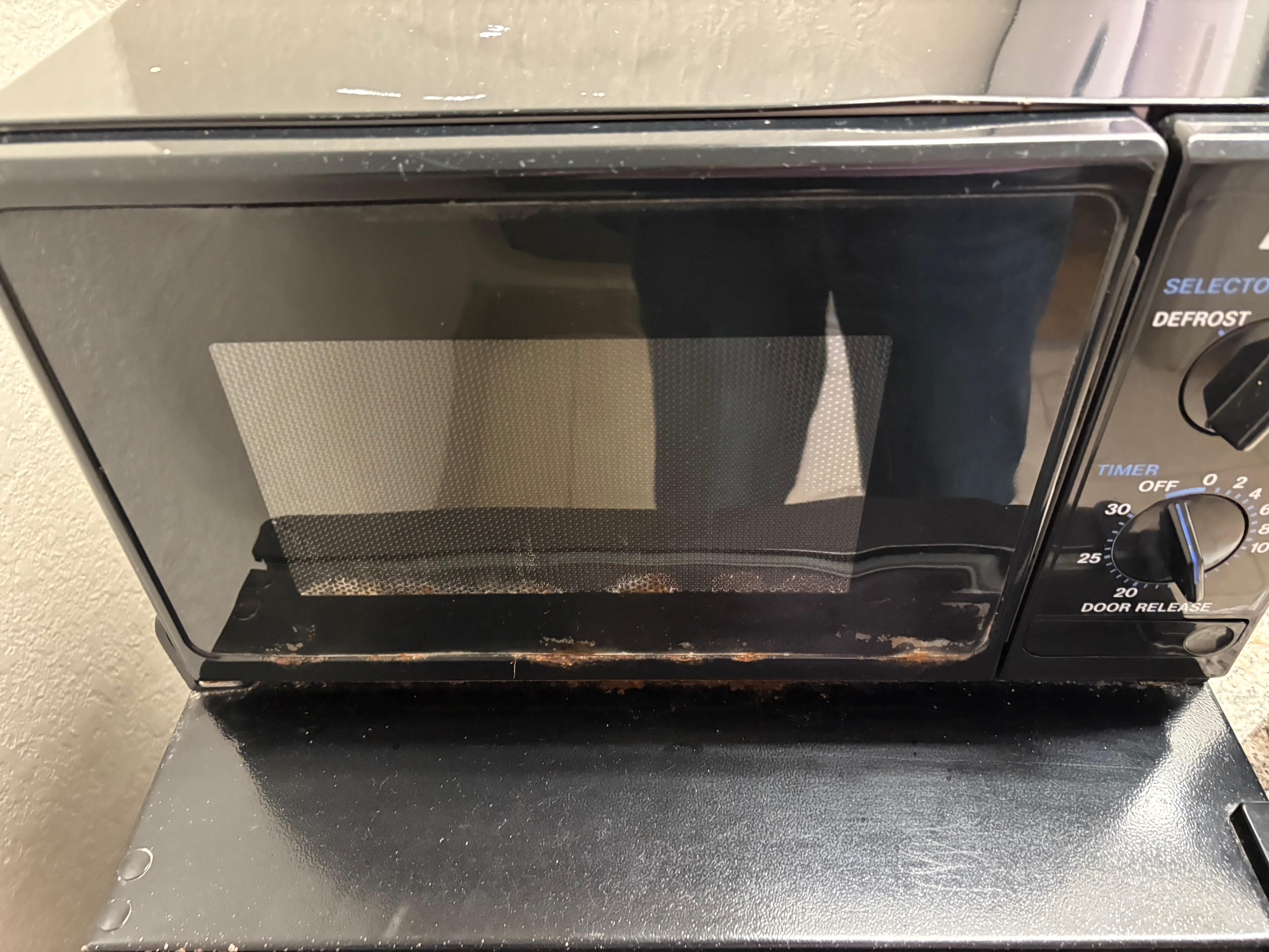 Rusty and dirty microwave