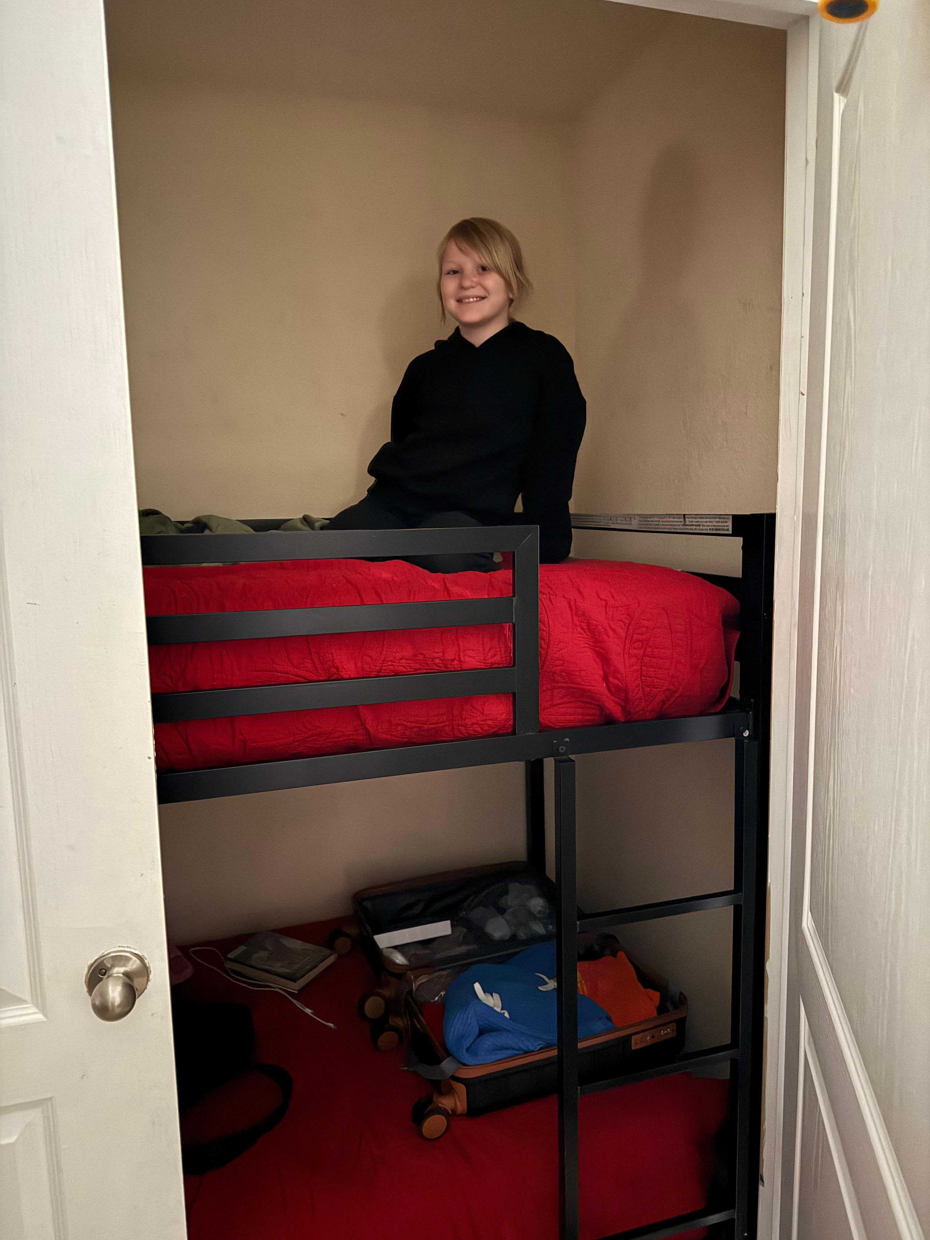 The grandchild loved the bunk area. 