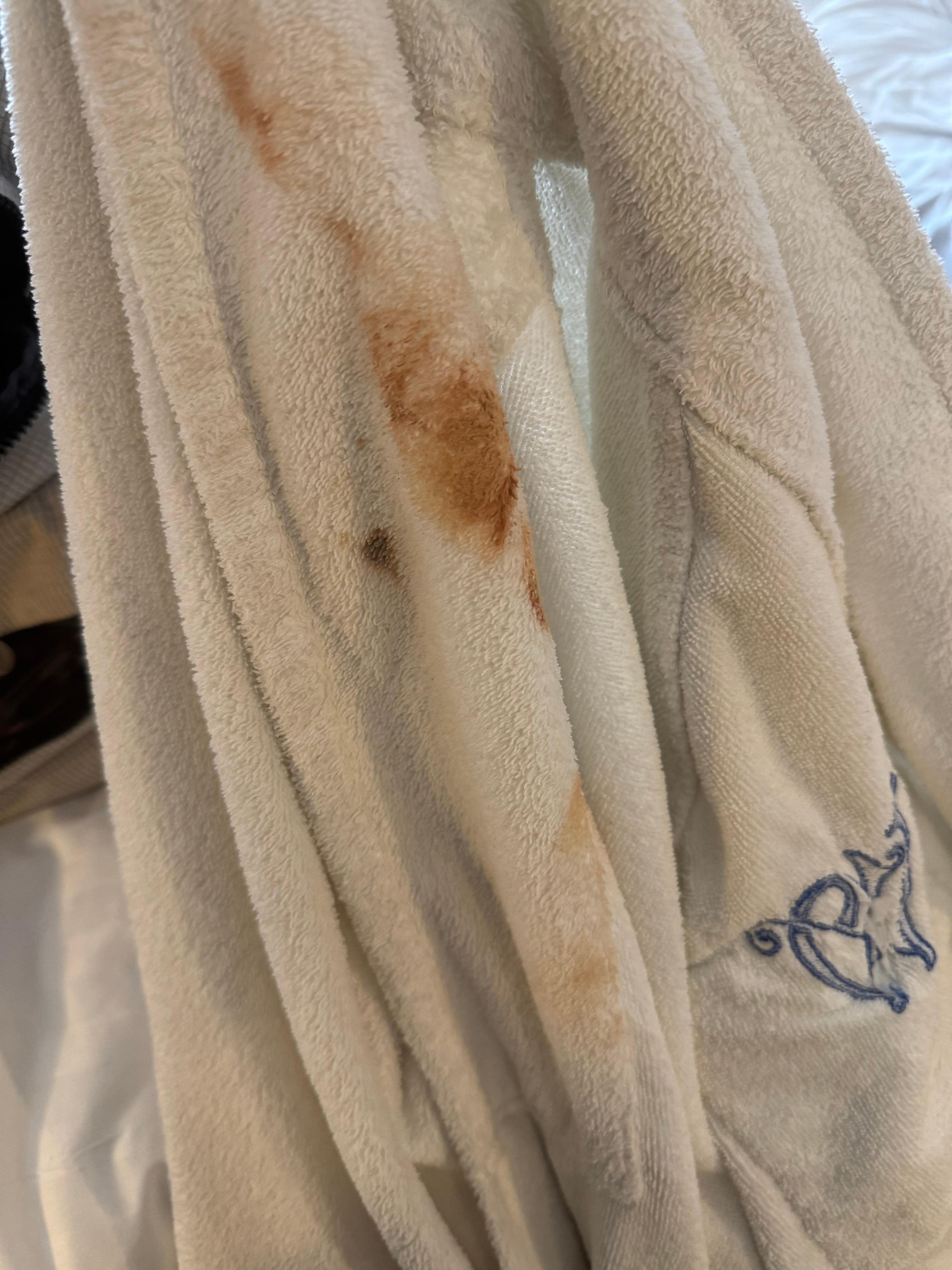 Dressing gown stained 
