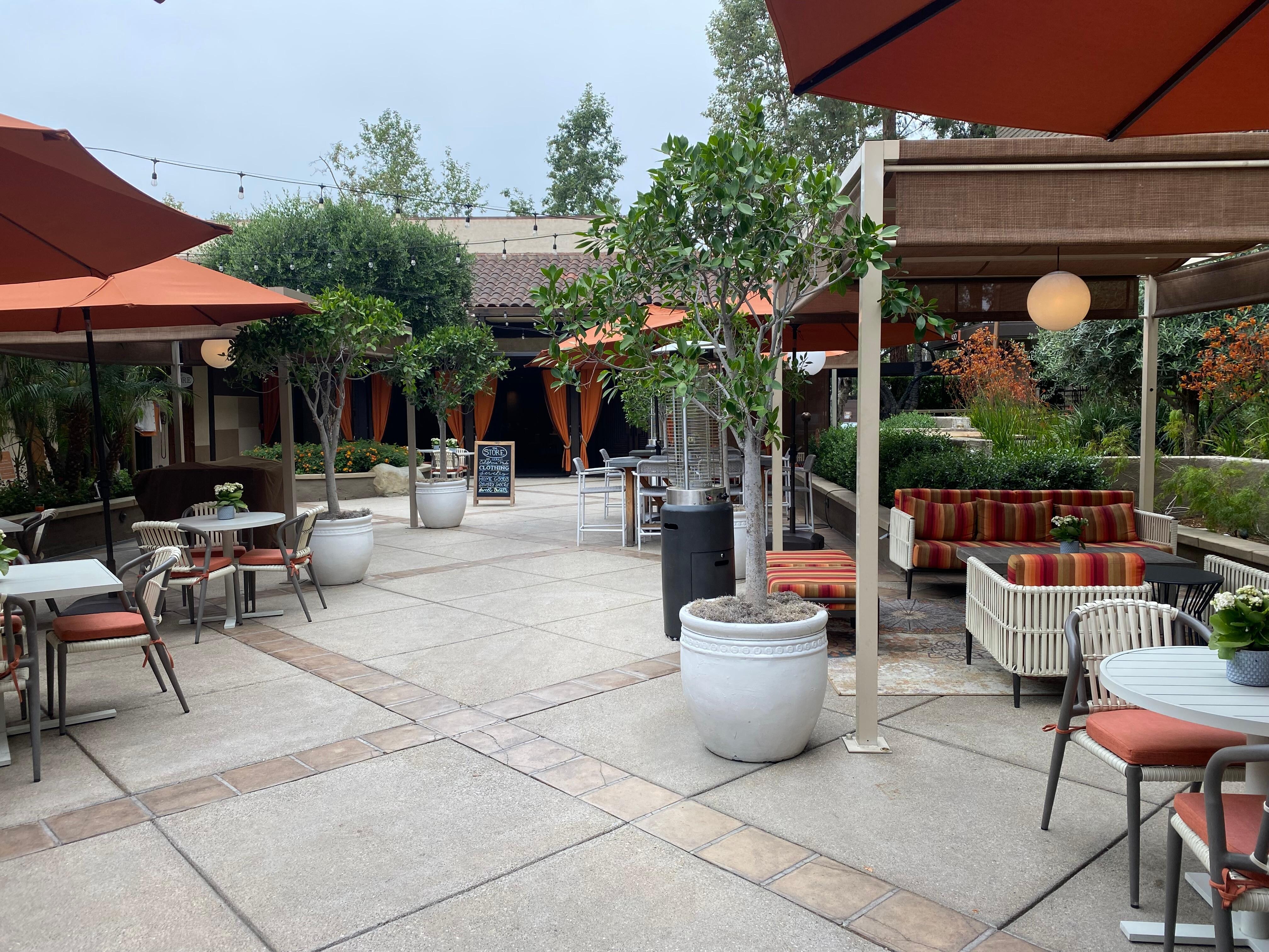 Outdoor dining and activities area. 