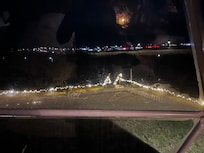 View from within the dome with additional lights blocking view.