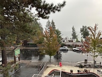 The street below The Pepper Tree Inn on a rainy day 09-03-2025