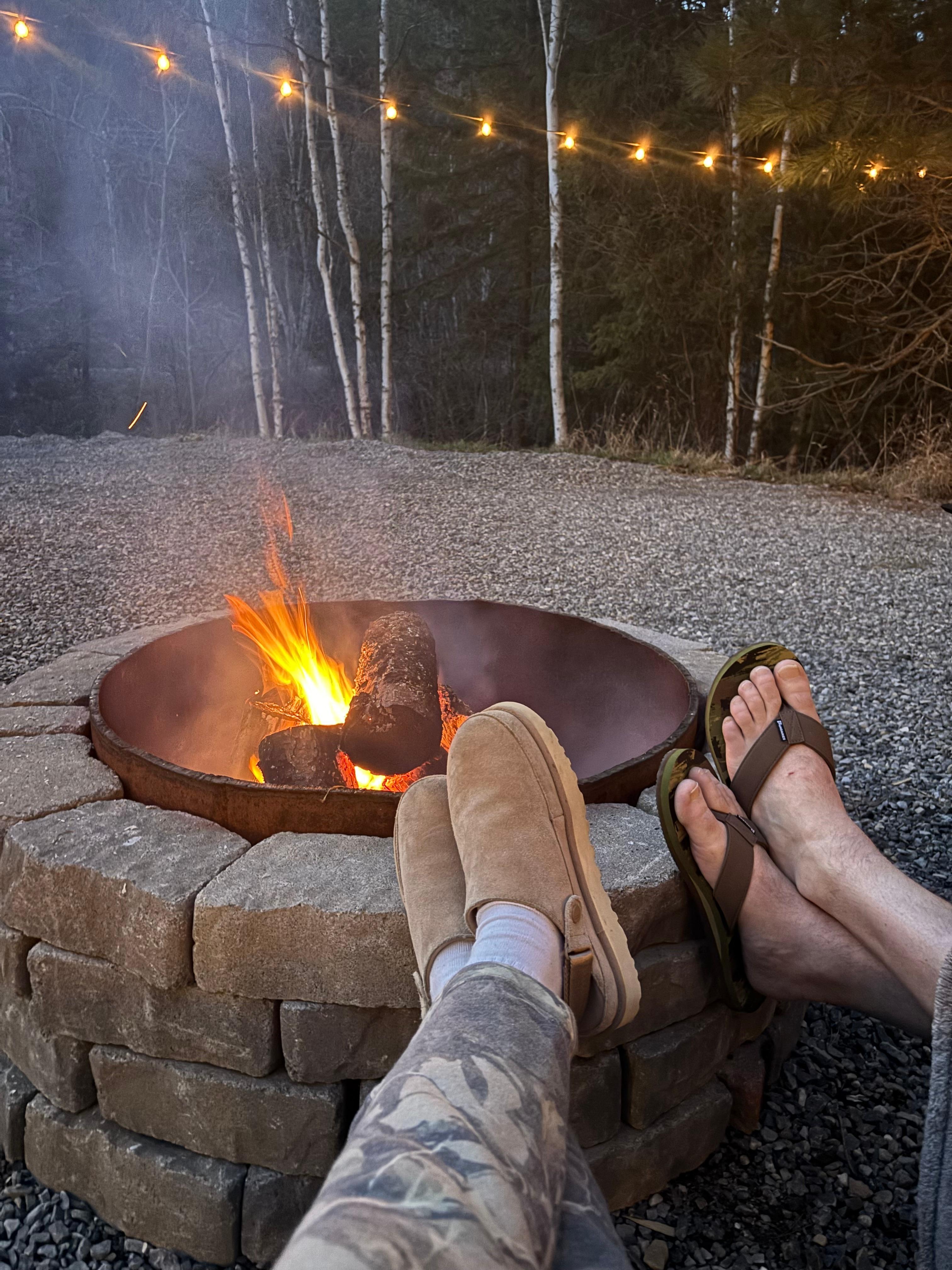 The bonfire was perfect for the crisp cool evening 