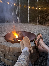 The bonfire was perfect for the crisp cool evening