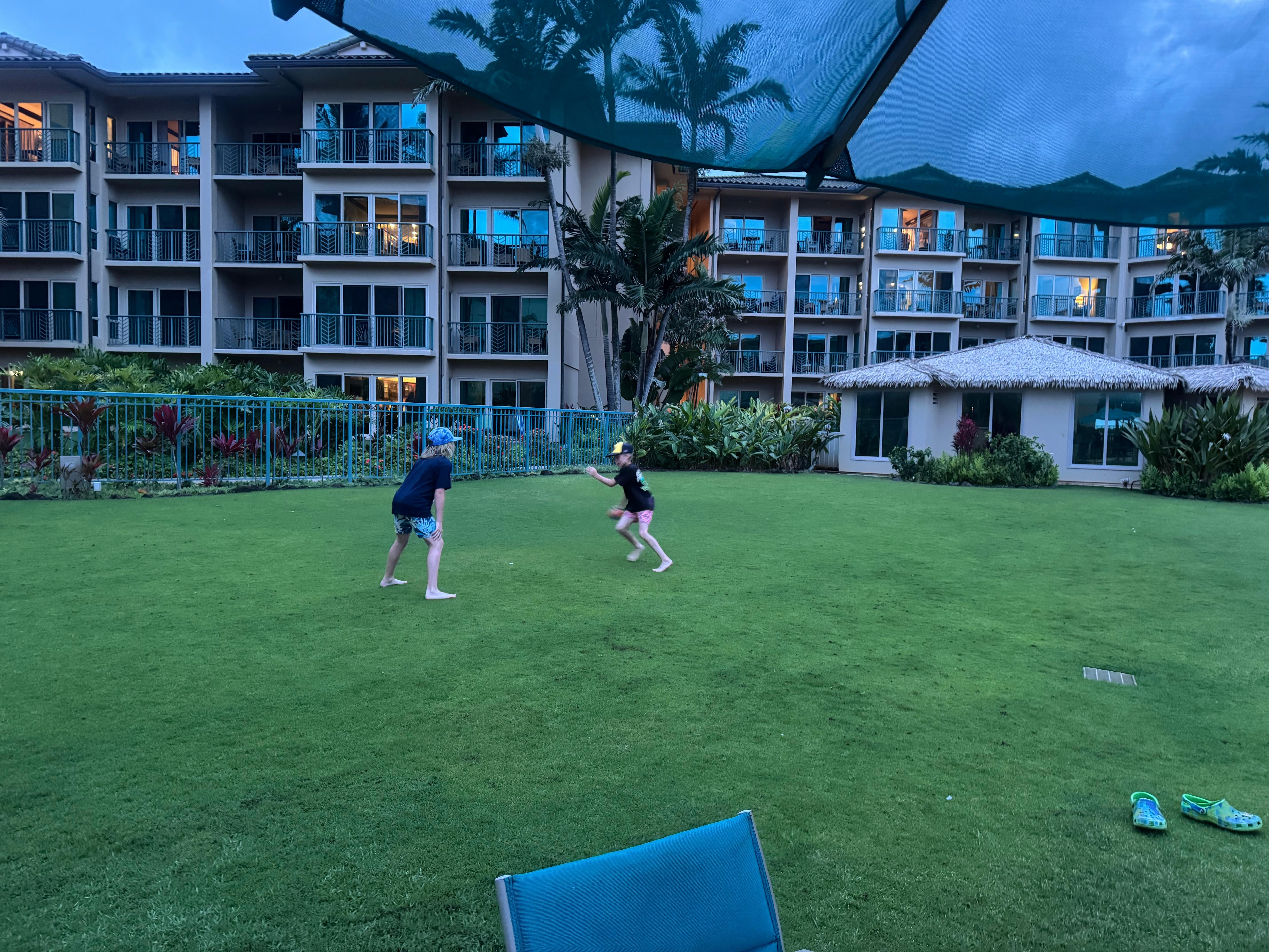 Football sesh by the pool!