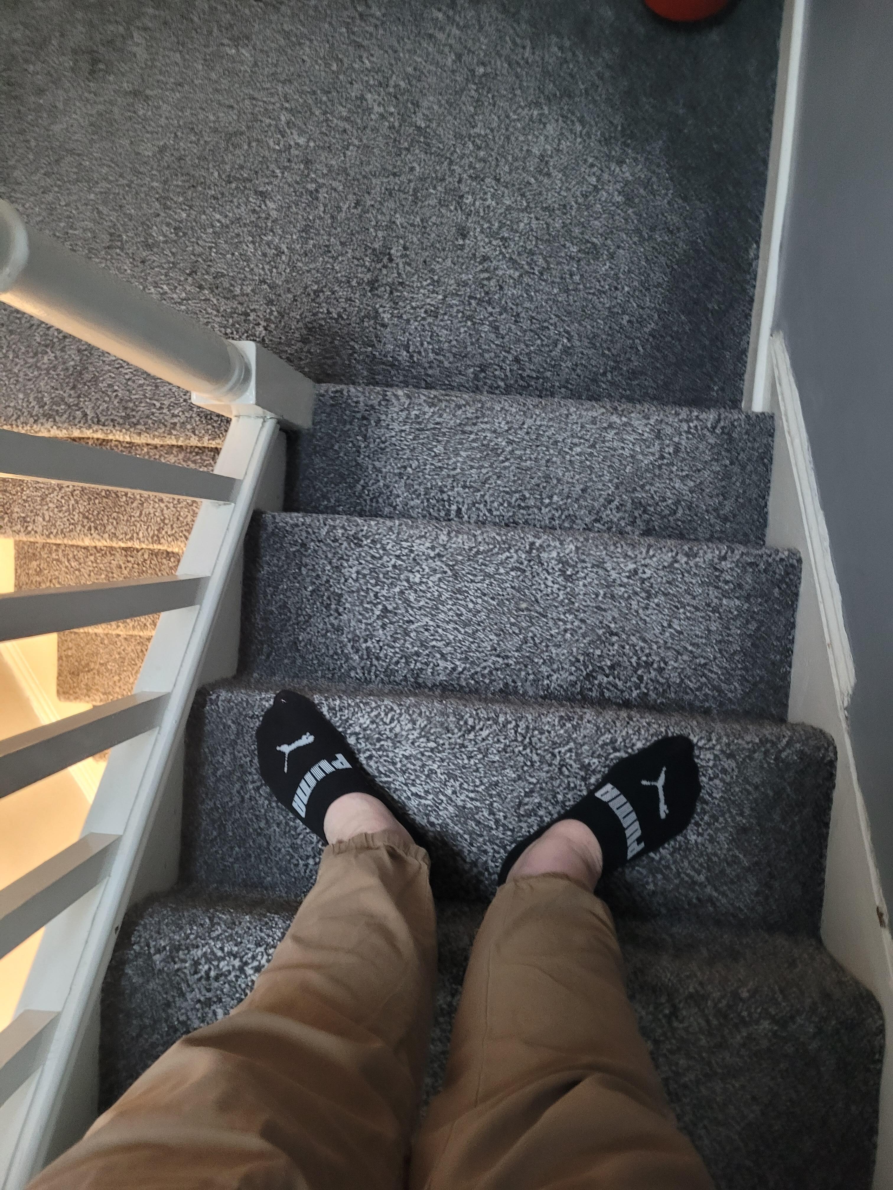 Had to go down like a duck or sideways so I didn't slip.  