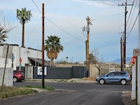Looking East from front gate