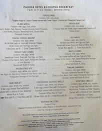 $5 breakfast menu