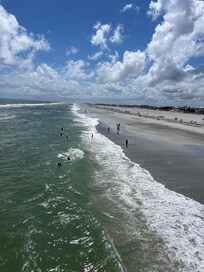 Beach is clean and not at all crowded near this location.