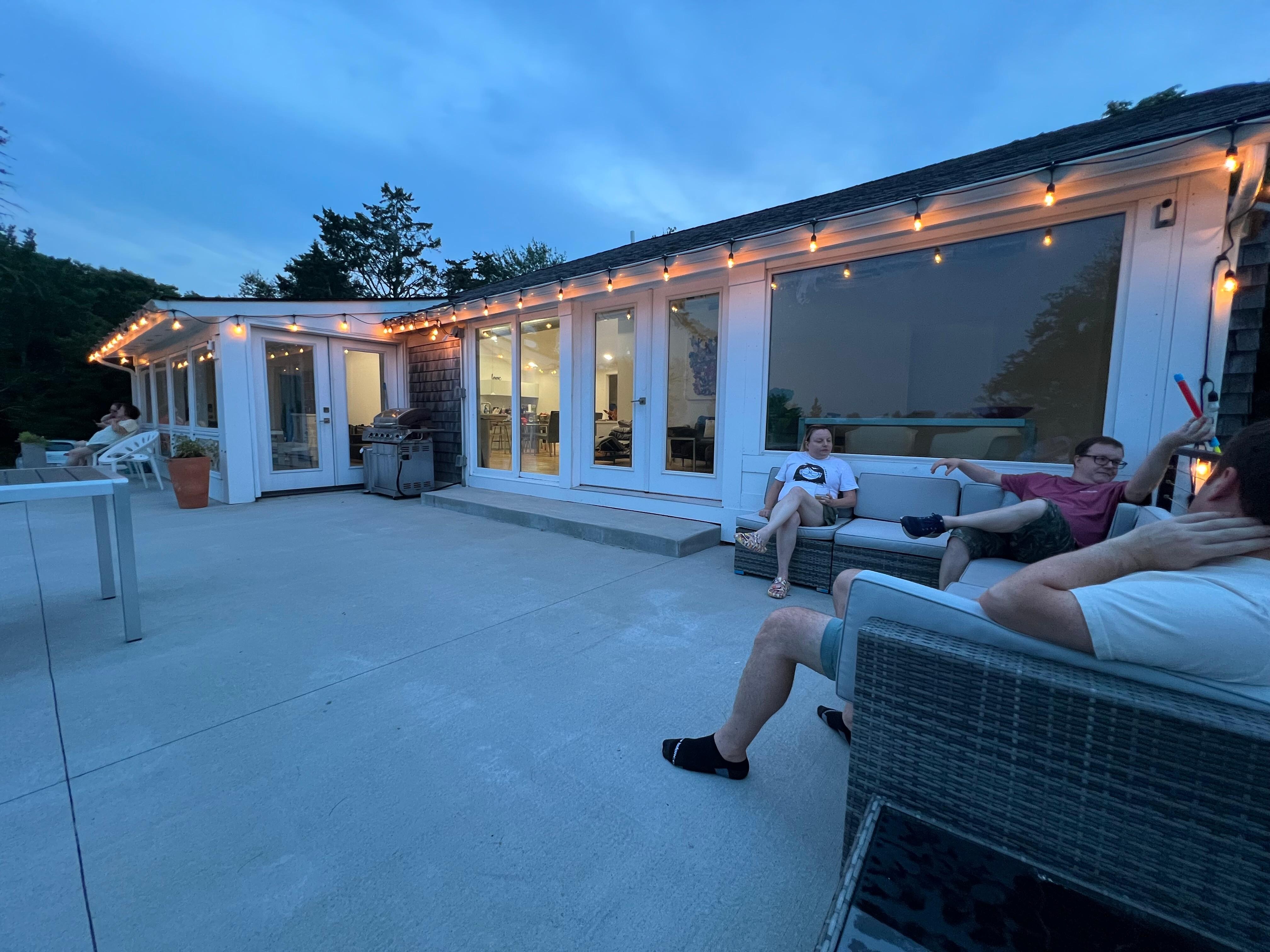 The deck in the evening 