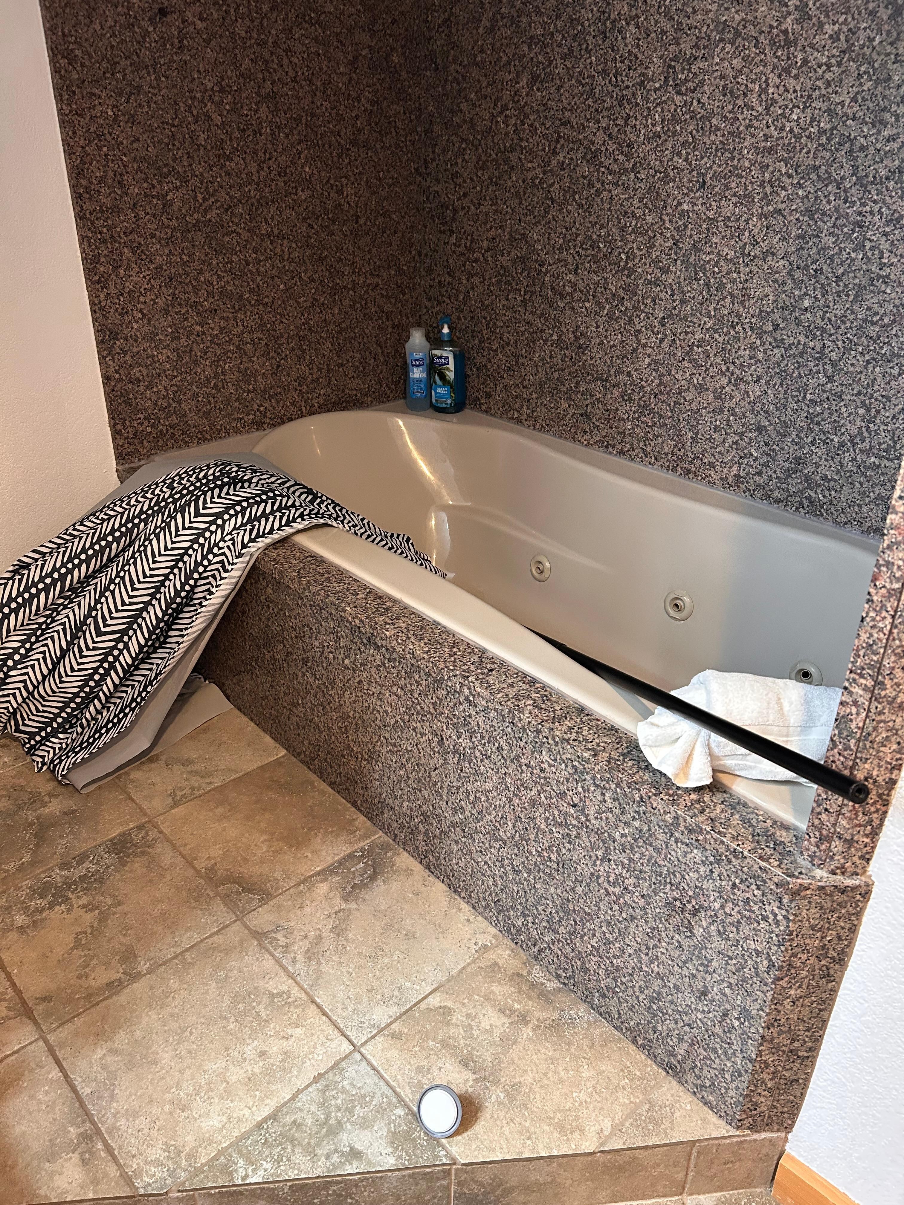 This was the master bath on arrival