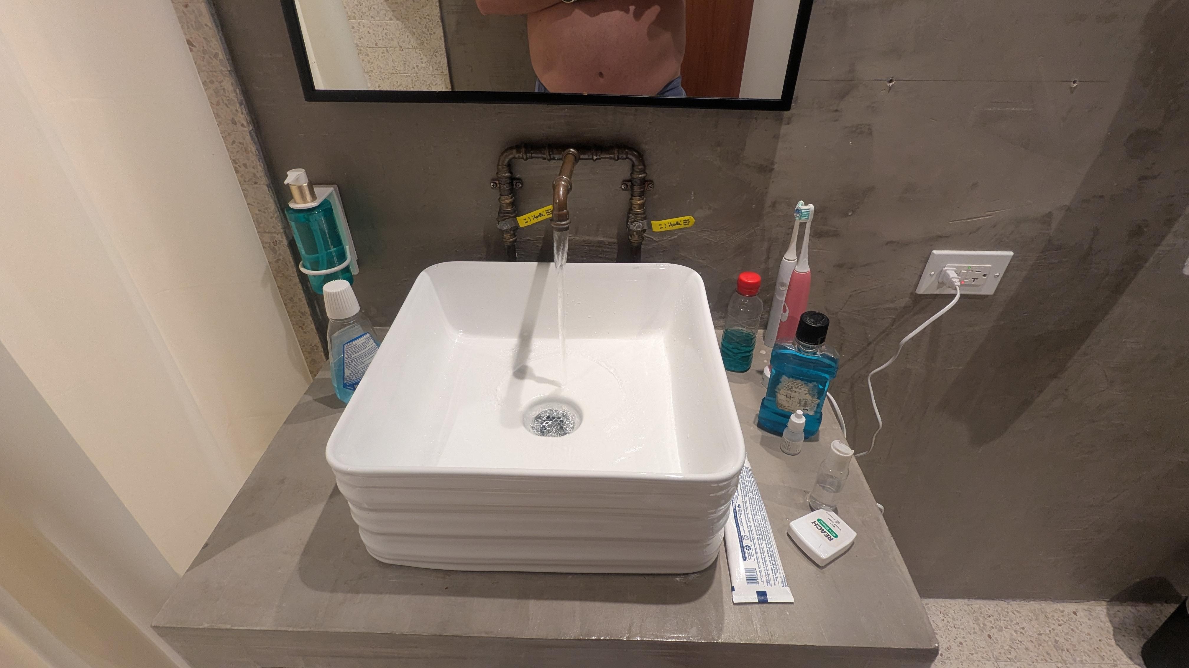 Industrial vibe with all the plumbing