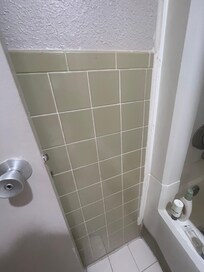 Walls were splattered with something brown