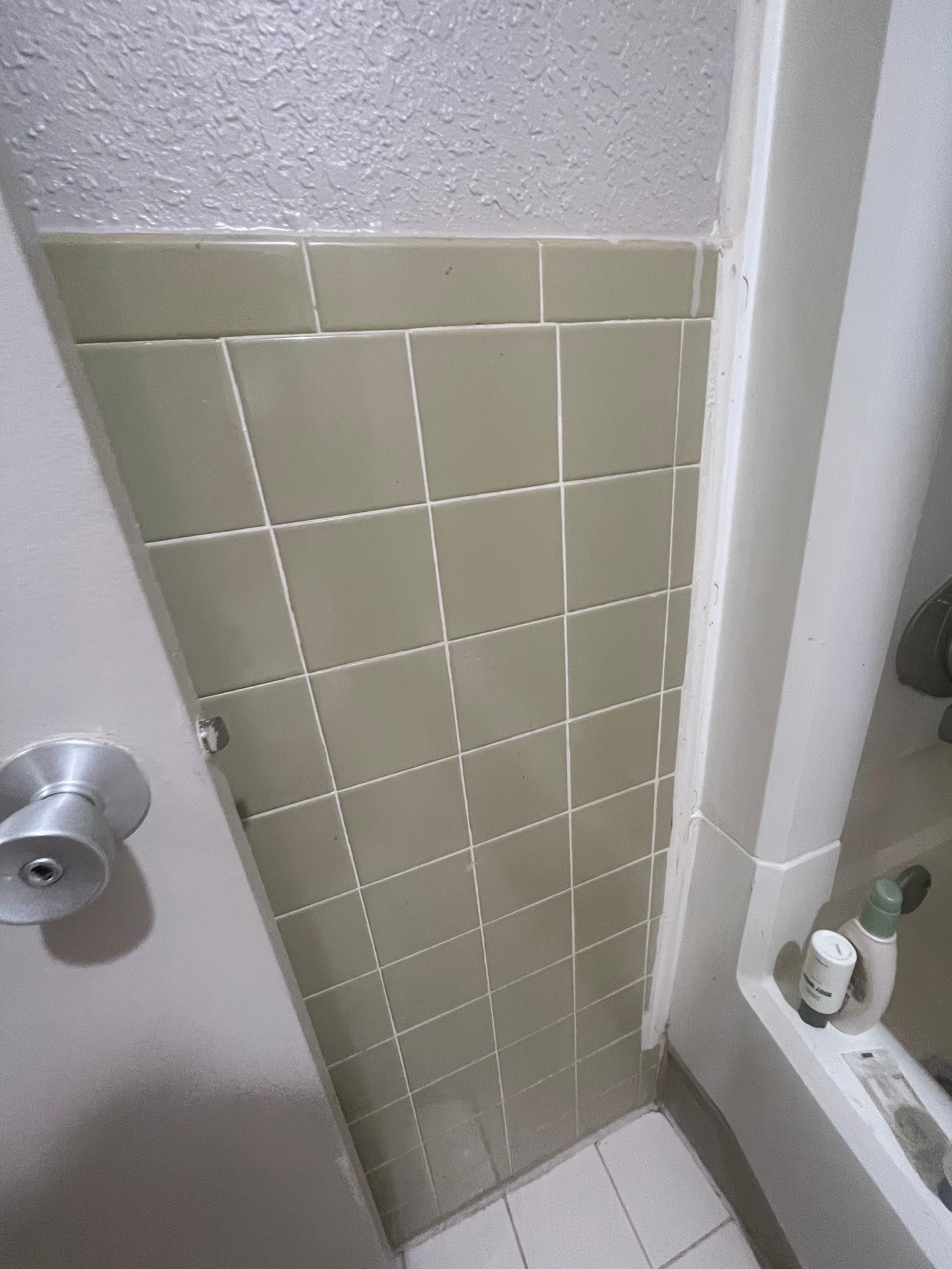 Walls were splattered with something brown 