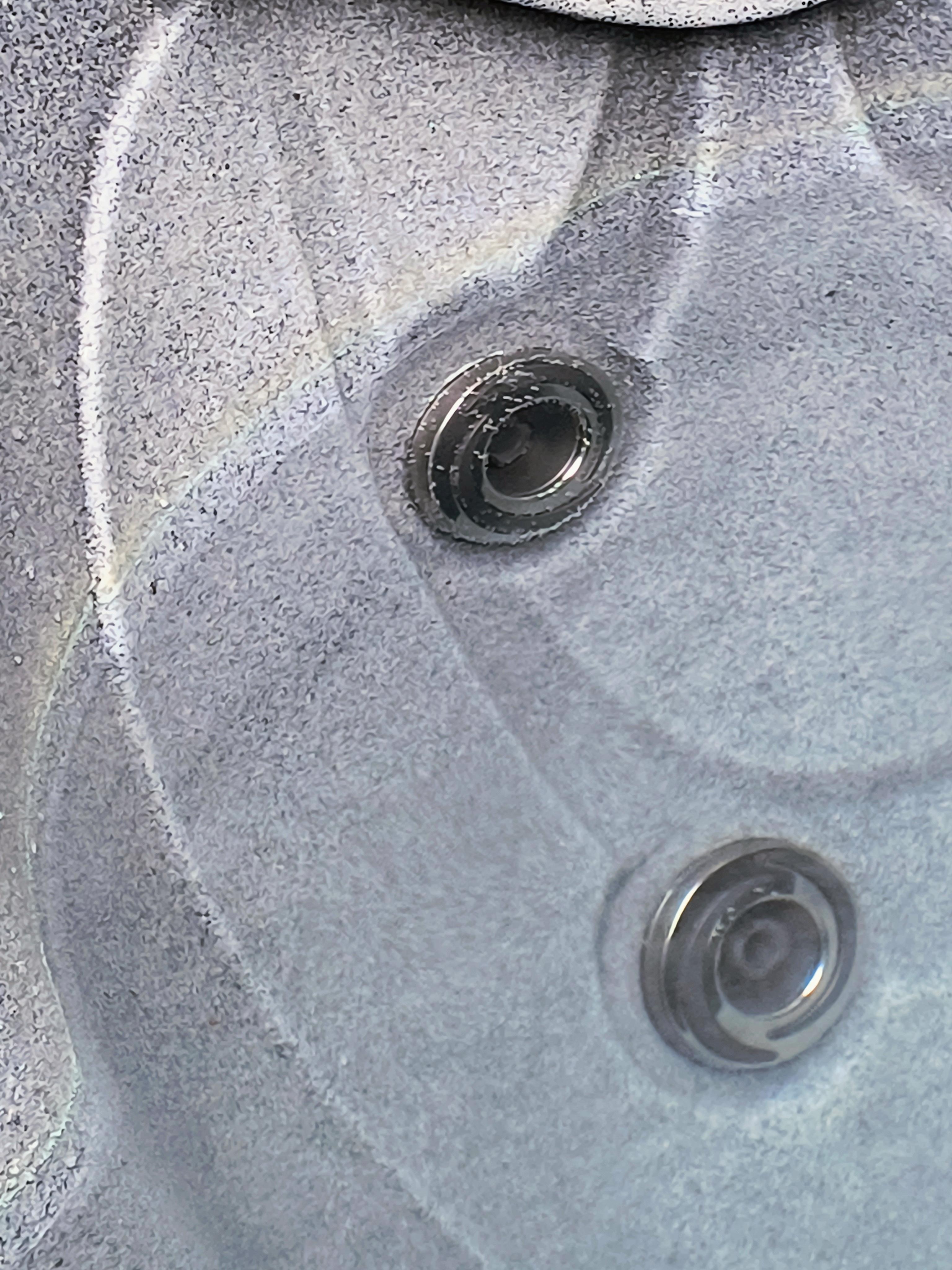 Greasy and dirty hot tub, brown tide marks on the inside