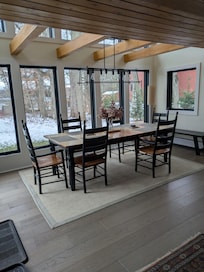 Dining room for working, board games and dining