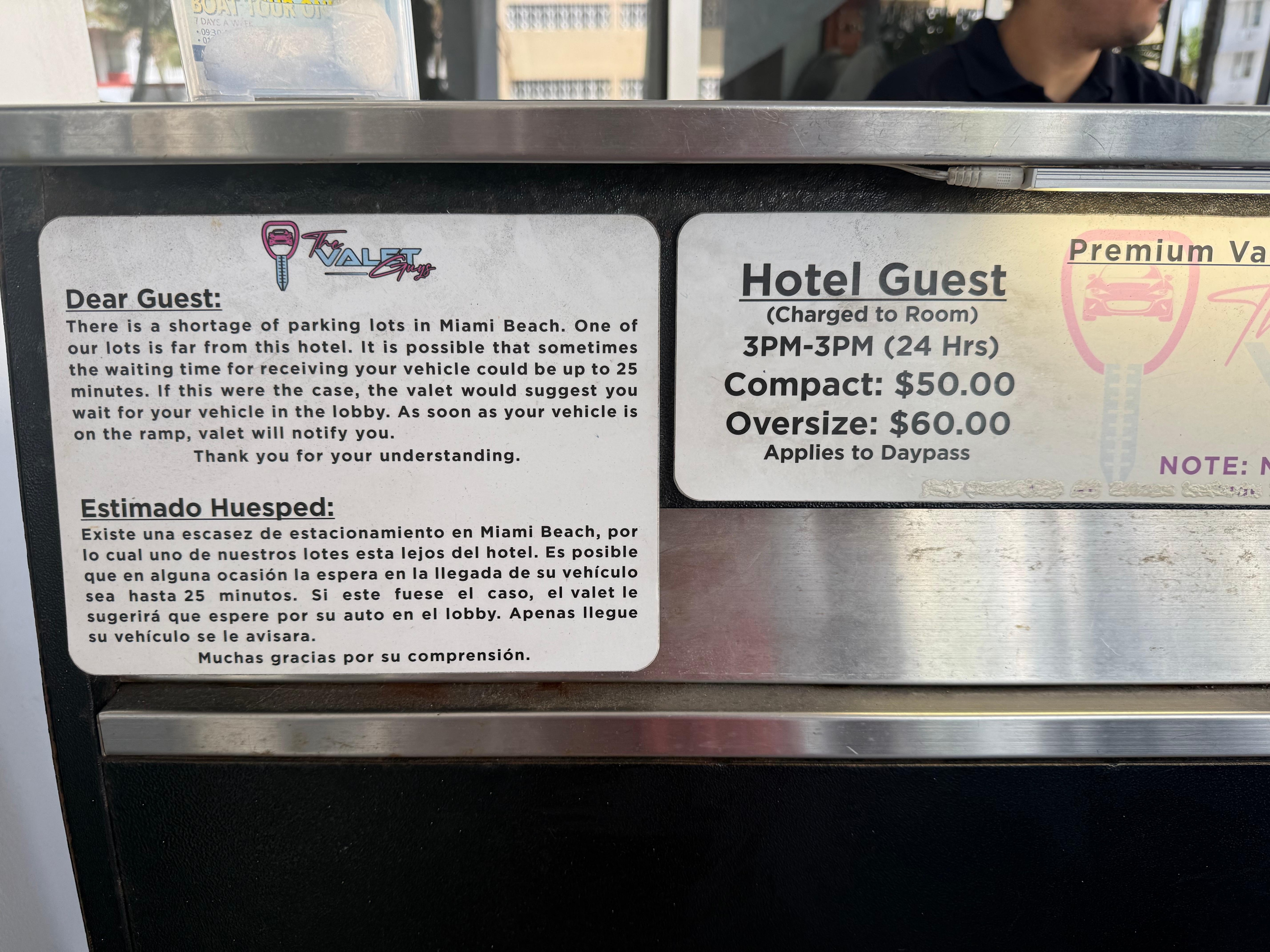 Charged me 20 extra for arriving at noon despite checking out at 12 and parking for 24 hrs, still paid more.  Nonetheless room was given after checkout time. 