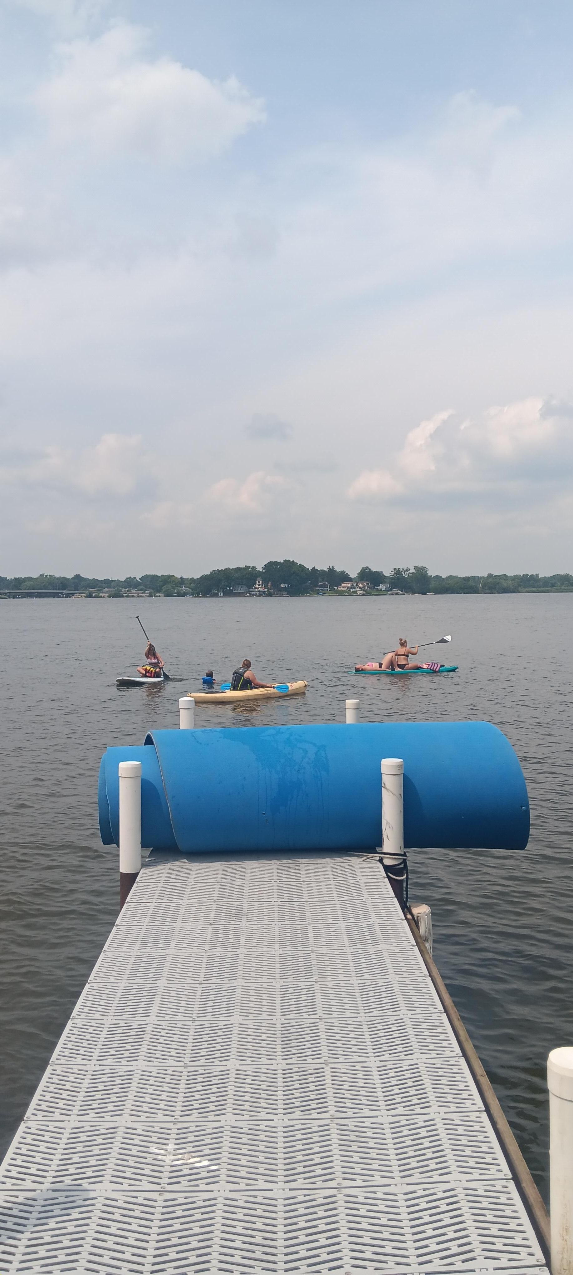 Enjoying the Kayaks and paddles boards.