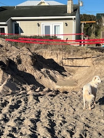 The pit that’s dug just feet from the back porch. You had to crawl down in the pit to access the beach