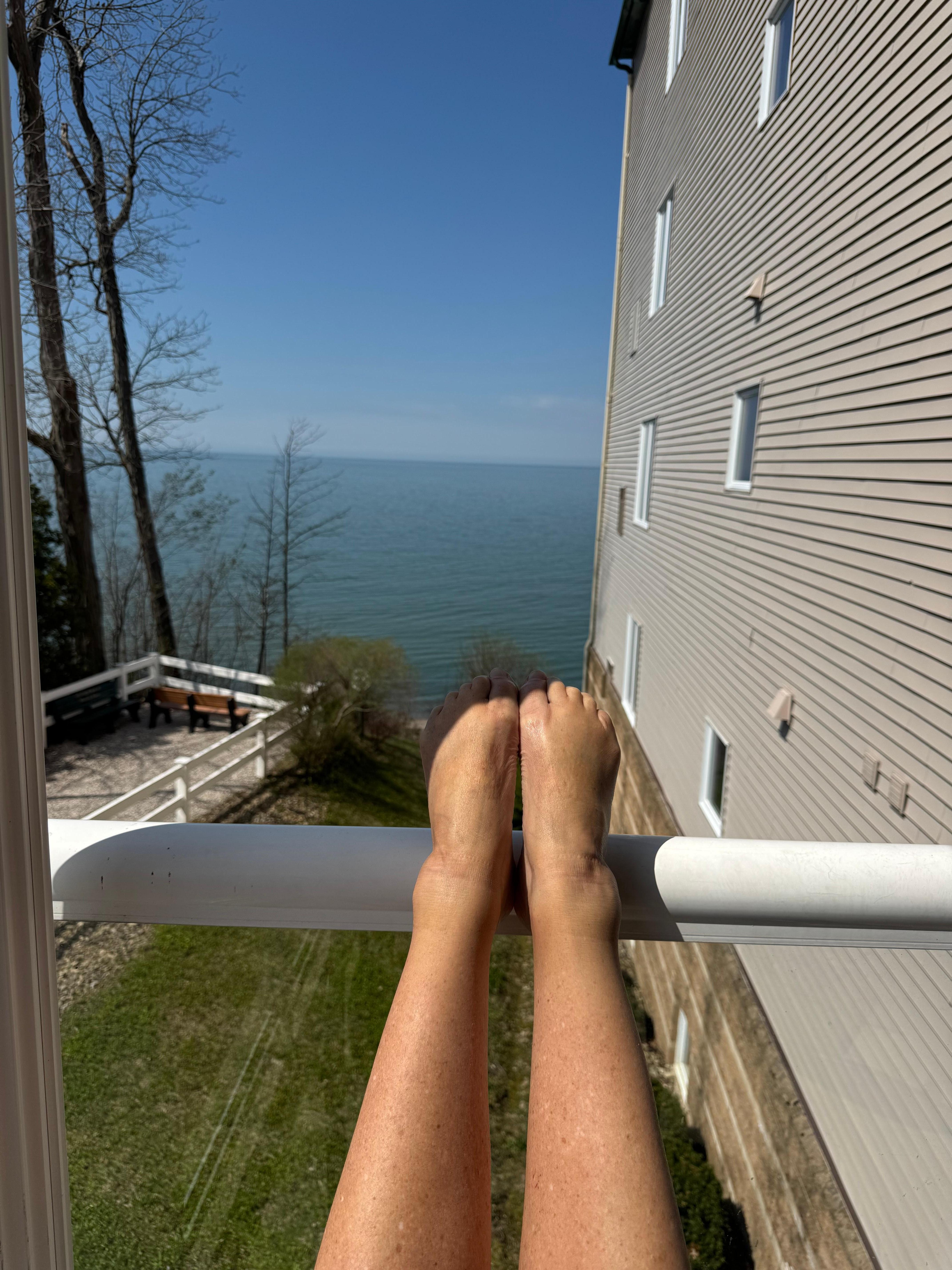 Morning coffee time enjoying the view and quiet. 