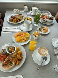 Best breakfast buffet looking out at the marina and ocean