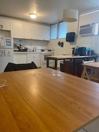 The shared kitchen for the economy rooms. Even had toaster, air fryer and a rice cooker.