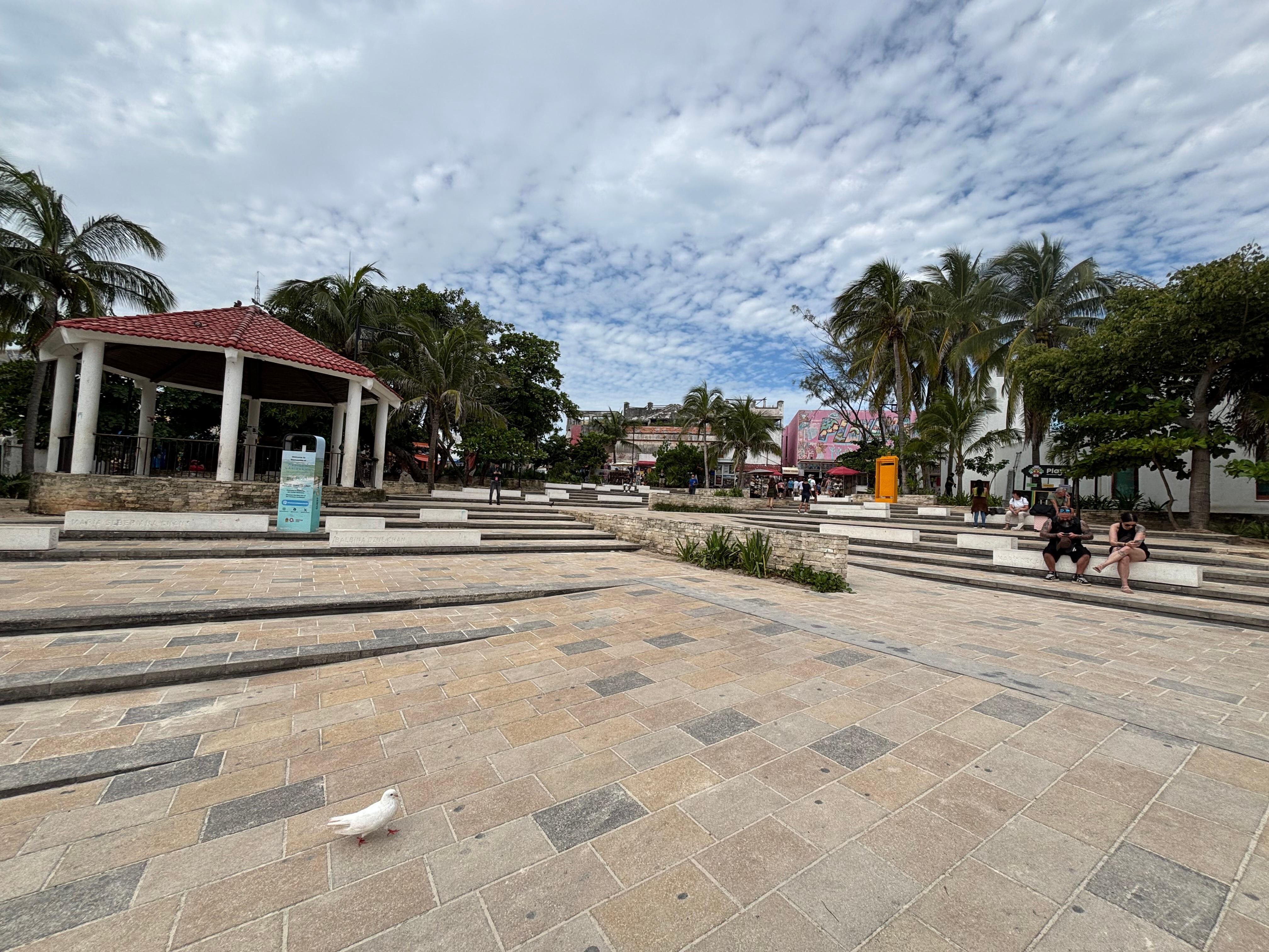 The park, gathering area adjacent to the beach